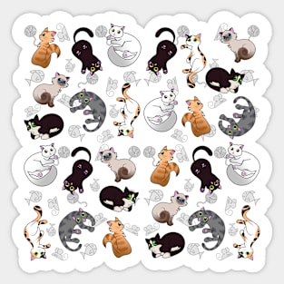 Kitty Cats Pattern Sticker